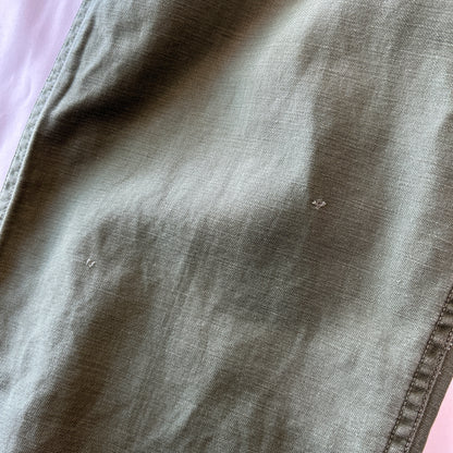 60's U.S.ARMY OG-107 Utility Pants ベイカーパンツ サイドアジャスター 平ボタン(Medium)/C1448P-SO