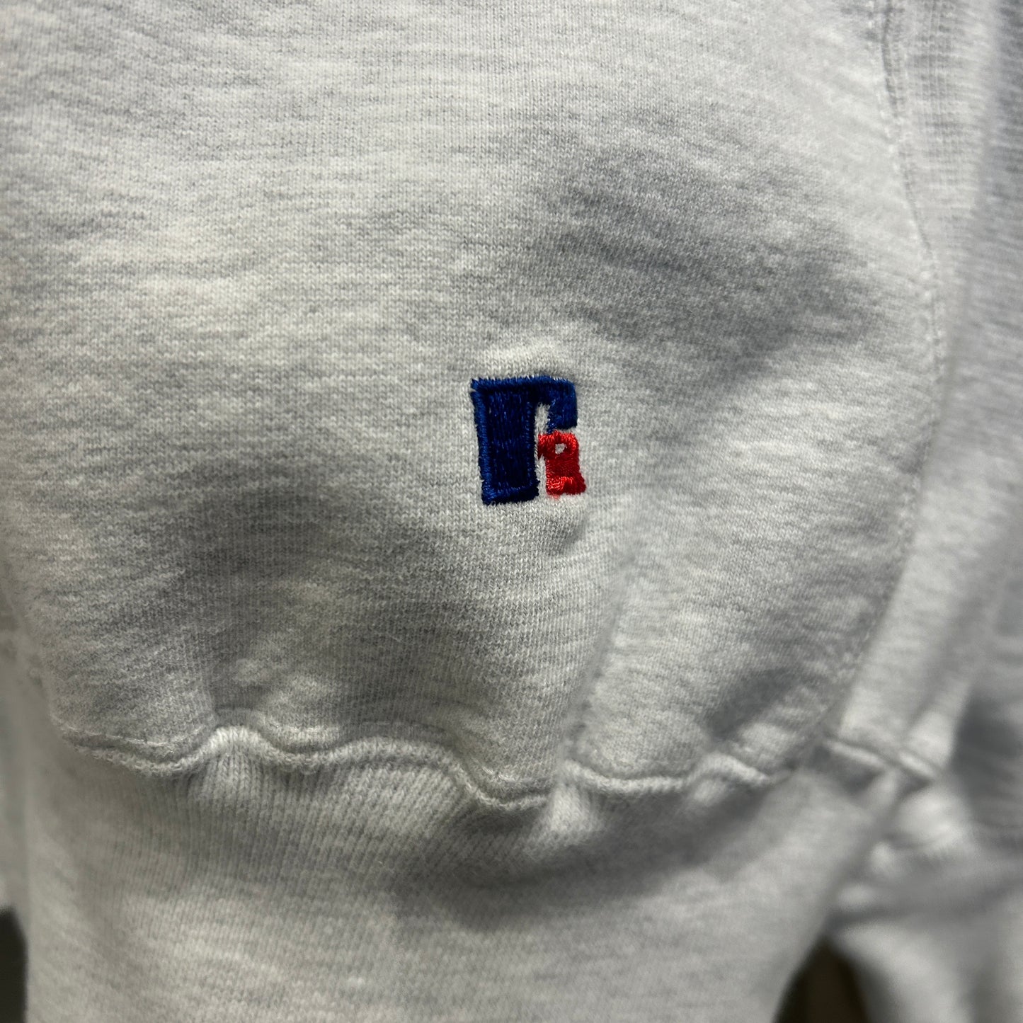 90's Russell Athletic ラッセル PRO Cotton ３段プリントカレッジスウェット グレー(XL)/A8518S-SO