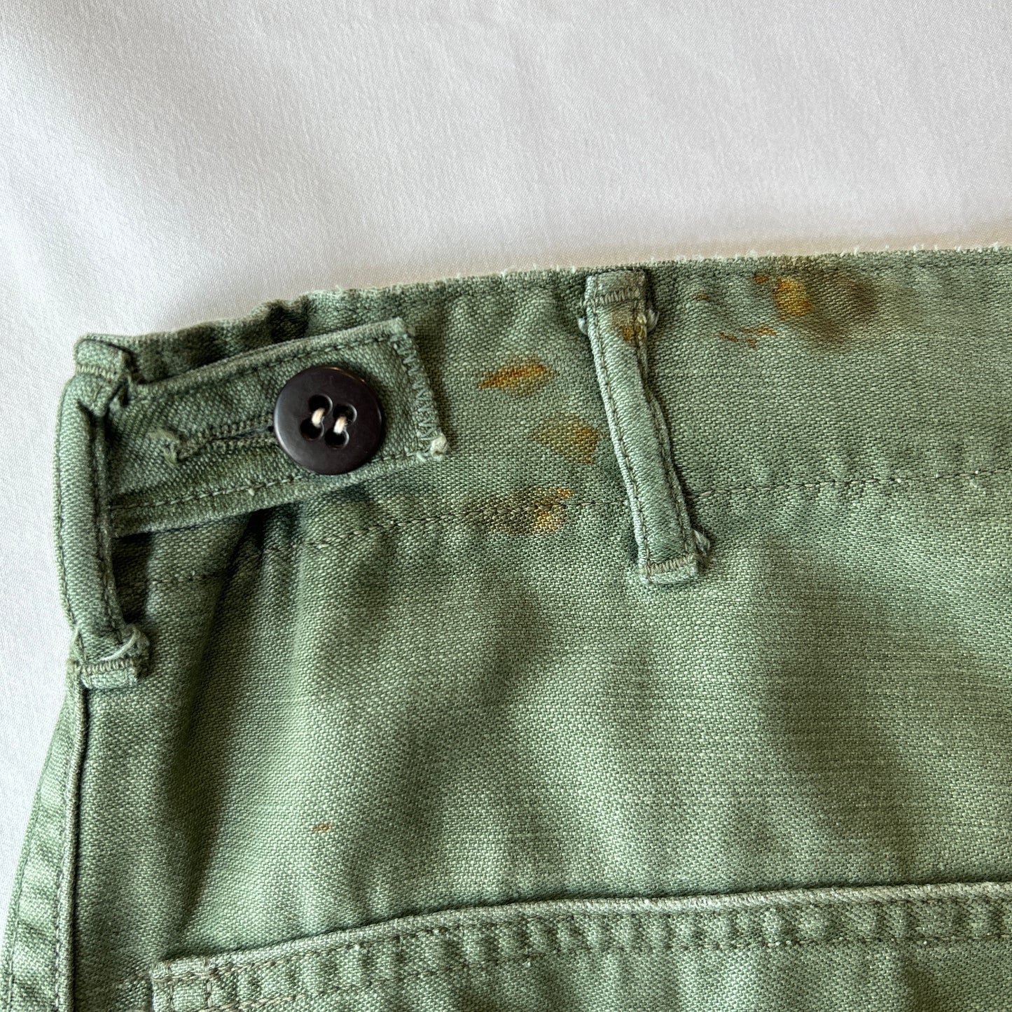60's U.S.ARMY OG-107 Utility Pants ベイカーパンツ サイドアジャスター 平ボタン(Medium)/C1448P-SO