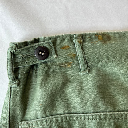 60's U.S.ARMY OG-107 Utility Pants ベイカーパンツ サイドアジャスター 平ボタン(Medium)/C1448P-SO