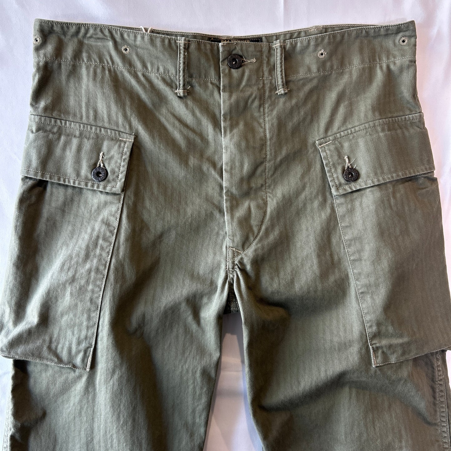 RRL ラルフローレン P-44 HBT モンキーパンツ ミリタリーカーゴパンツ (32×32)/C1449P-SO