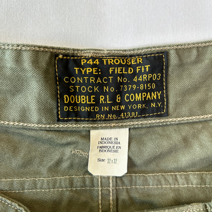 RRL ラルフローレン P-44 HBT モンキーパンツ ミリタリーカーゴパンツ (32×32)/C1449P-SO