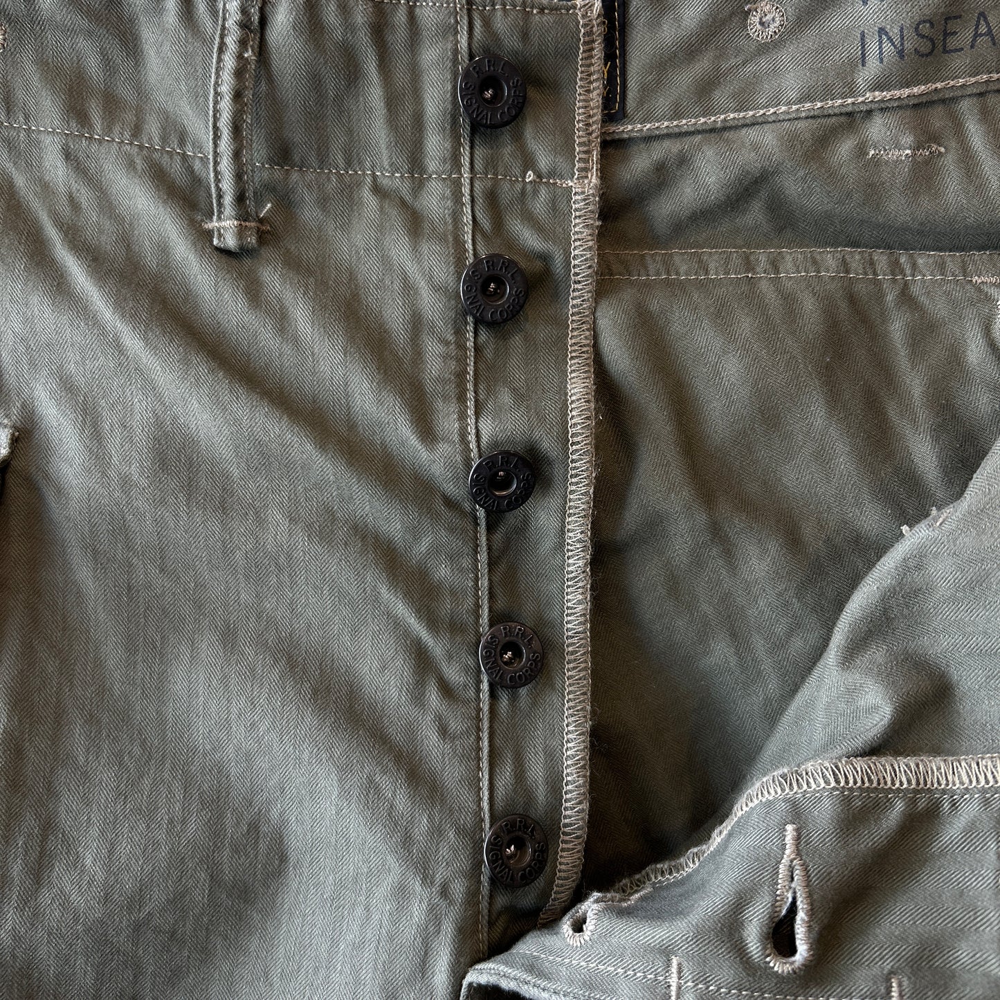 RRL ラルフローレン P-44 HBT モンキーパンツ ミリタリーカーゴパンツ (32×32)/C1449P-SO