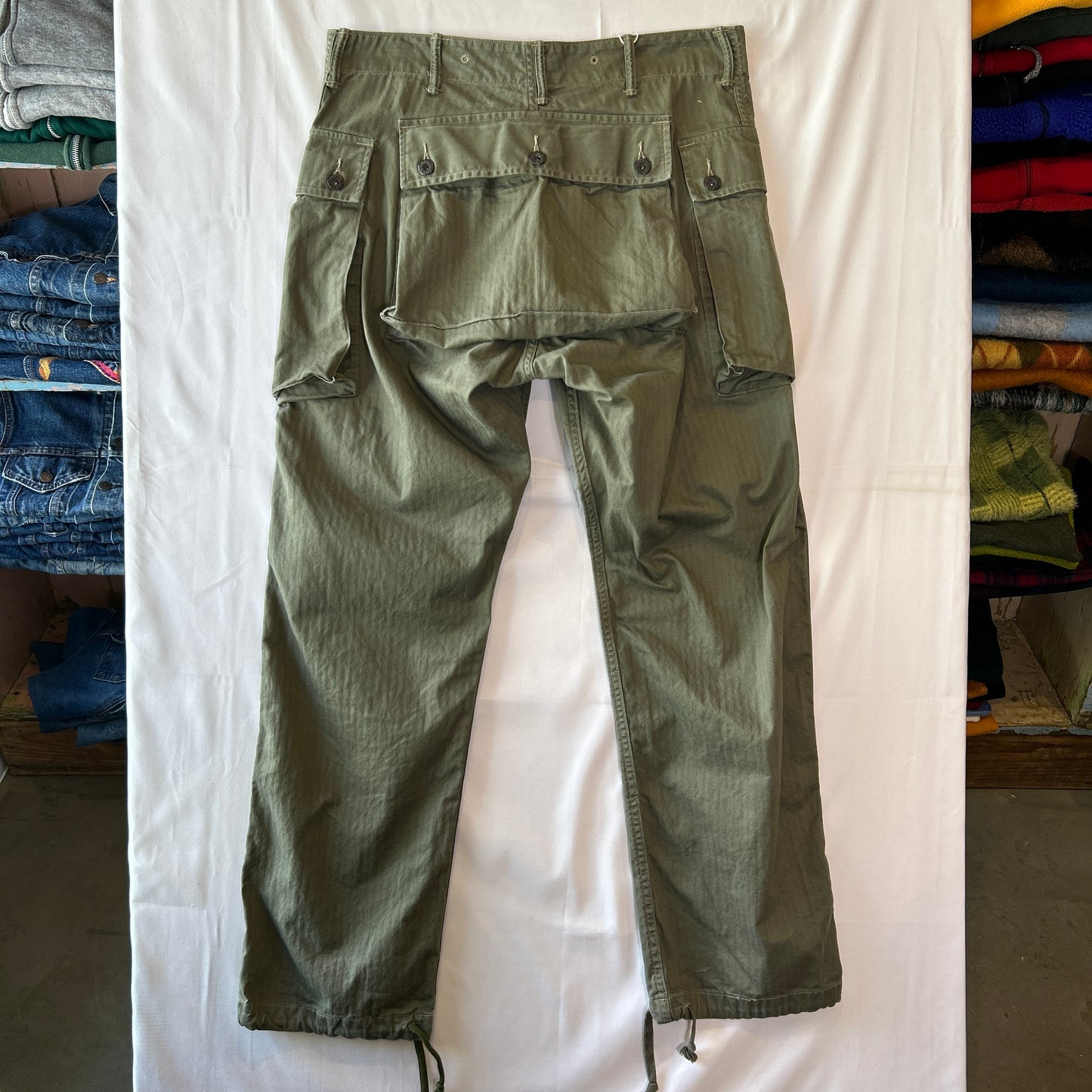 RRL ラルフローレン P-44 HBT モンキーパンツ ミリタリーカーゴパンツ (32×32)/C1449P-SO