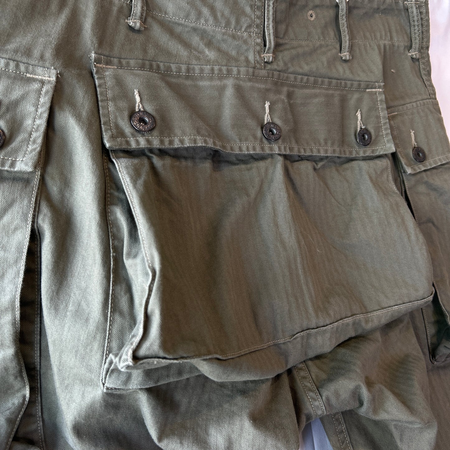 RRL ラルフローレン P-44 HBT モンキーパンツ ミリタリーカーゴパンツ (32×32)/C1449P-SO