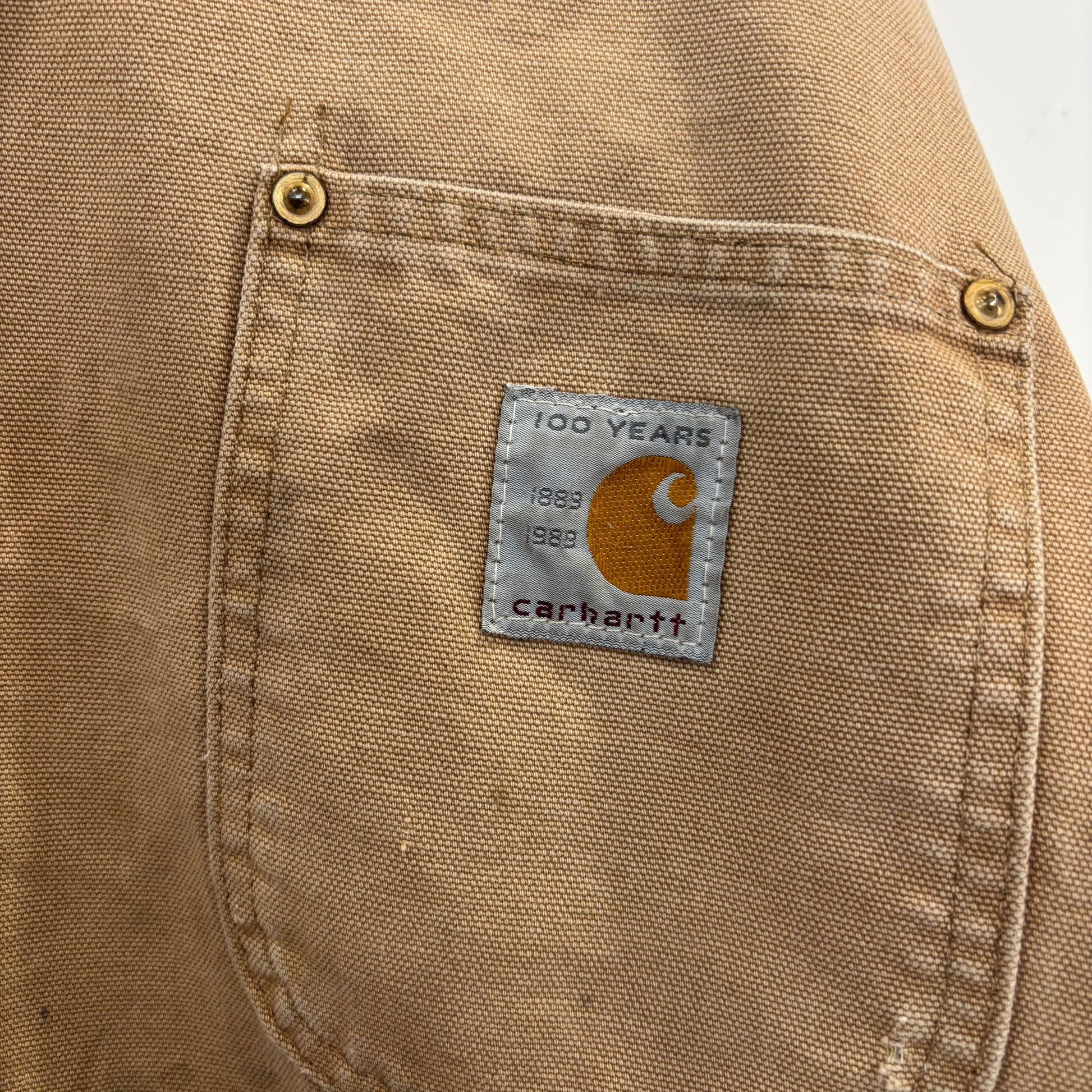 80's Carhartt カーハート 100周年 チョアコート ベージュ系 (サイズ