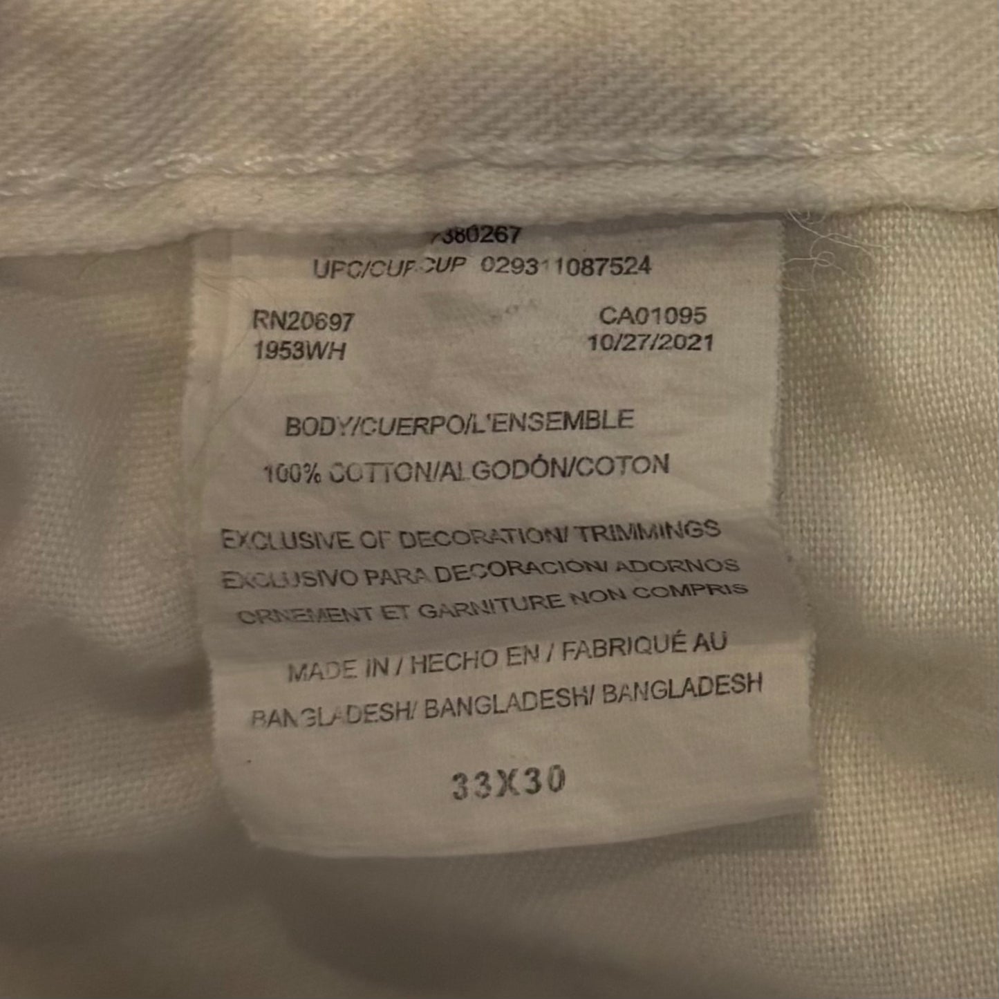 Dickies ディッキーズ ペインターパンツ 白 ホワイト (W33/L30) /C0125P-SO