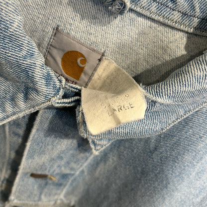 80's~ Carhartt カーハート デニムジャケット 青 (XL)/B3397J-SO