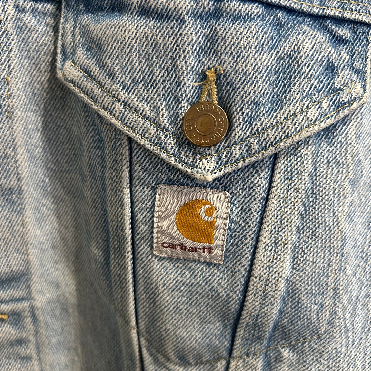 80's~ Carhartt カーハート デニムジャケット 青 (XL)/B3397J-SO
