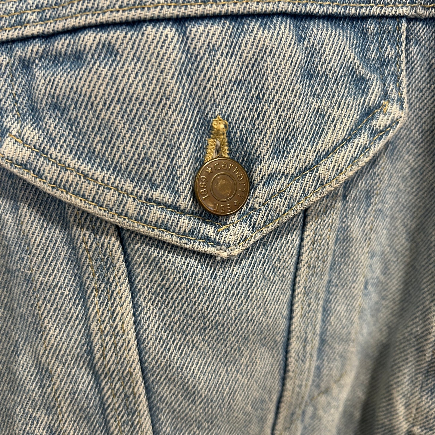 80's~ Carhartt カーハート デニムジャケット 青 (XL)/B3397J-SO
