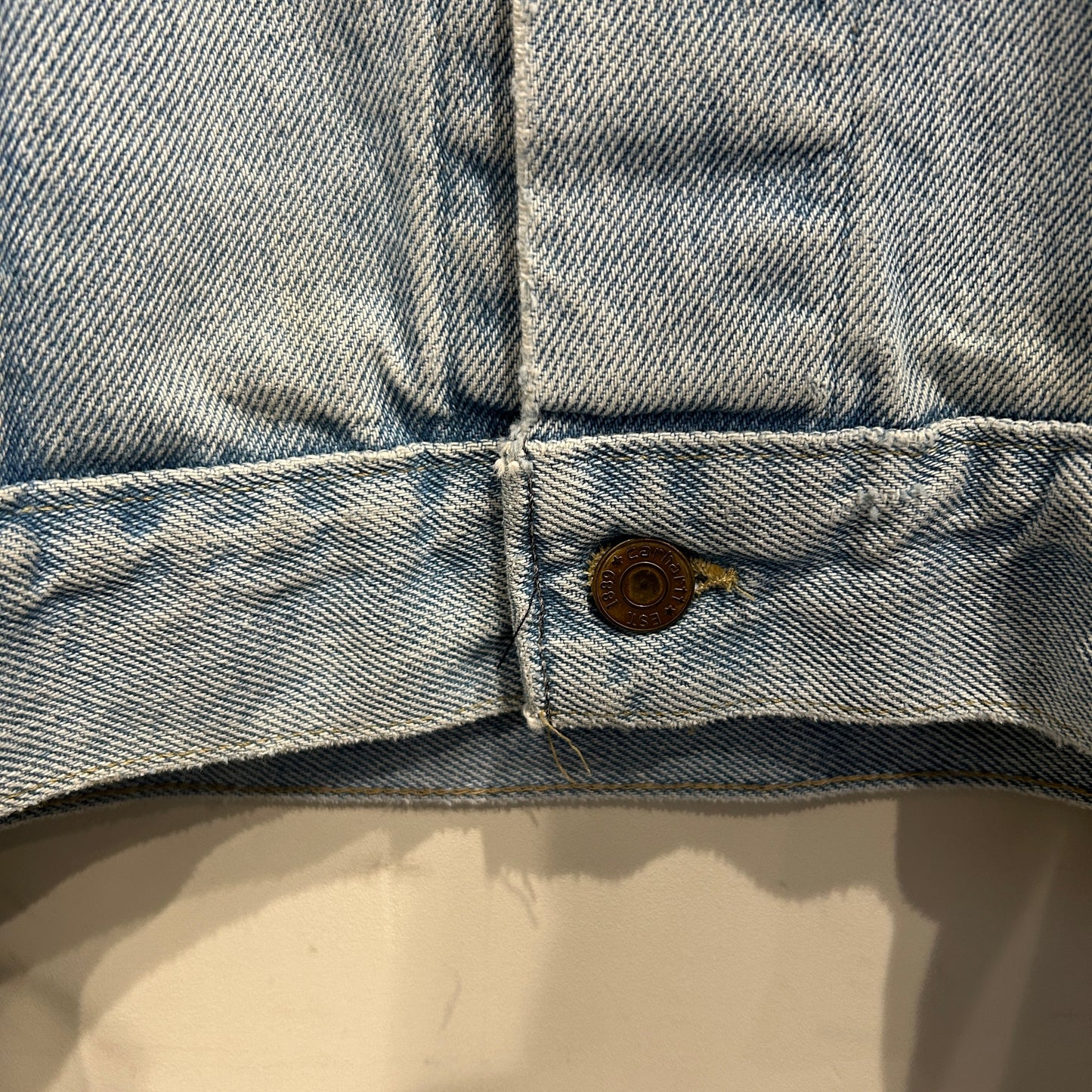 80's~ Carhartt カーハート デニムジャケット 青 (XL)/B3397J-SO