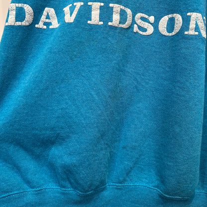 80's Harley Davidson ハーレー 発泡/ラバー両面プリントスウェット ターコイズ/A8411S-SO