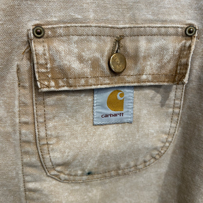 90's~ Carhartt カーハート 裏地無し チョアコート ベージュ (サイズ不明)/C0312J-SO