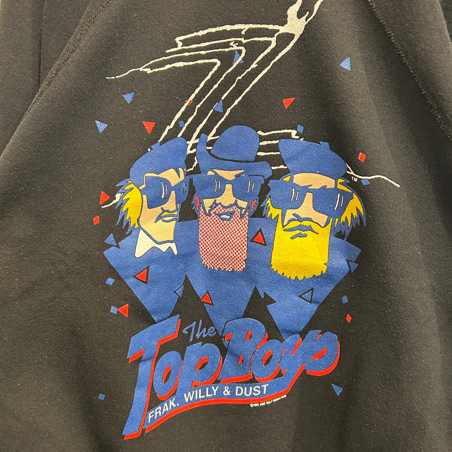 90's Tultex ZZ TOP "The Top Boys"プリントスウェット バンド ブラック(L)/B1719S-SO
