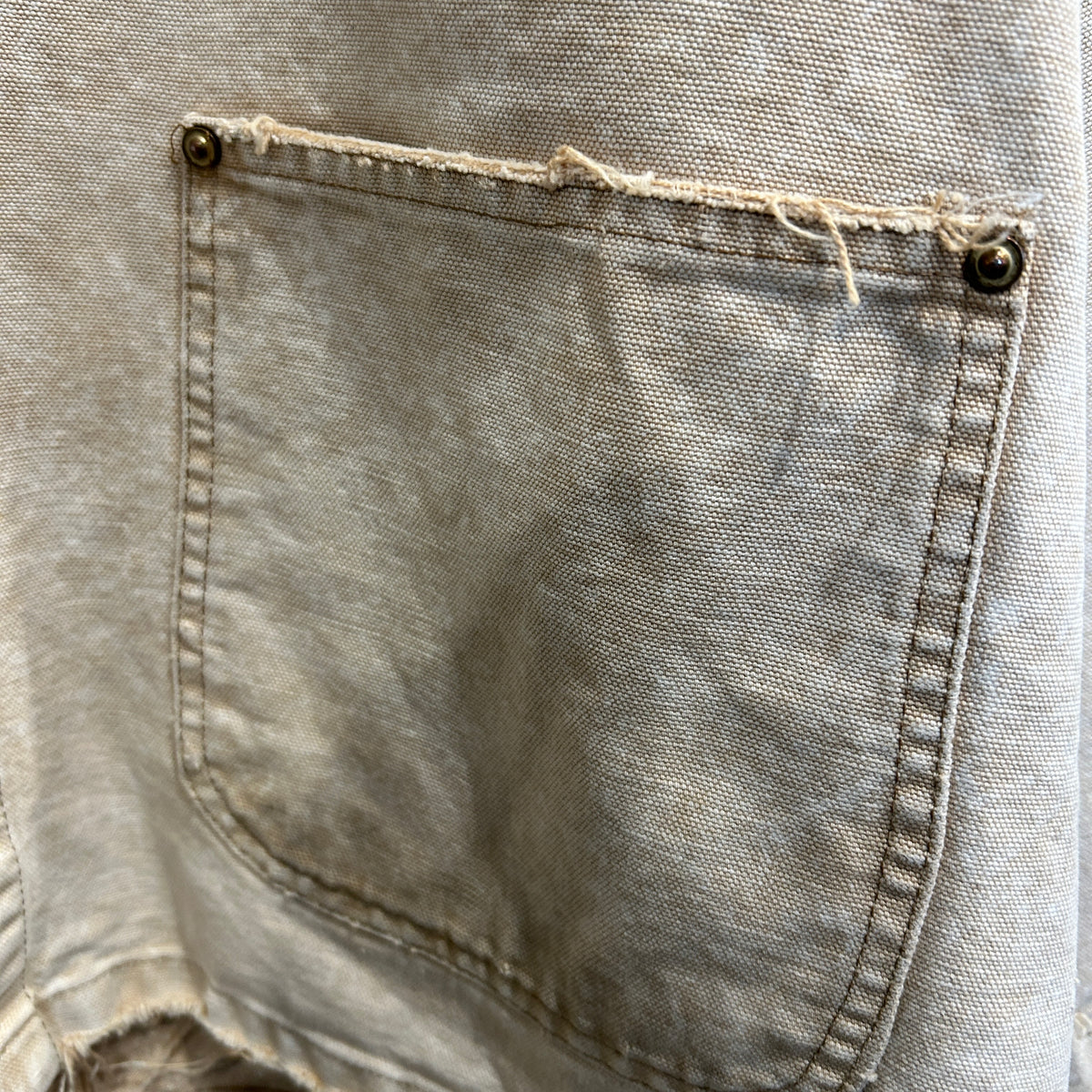 90's~ Carhartt カーハート 裏地無し チョアコート ベージュ (サイズ不明)/C0312J-SO