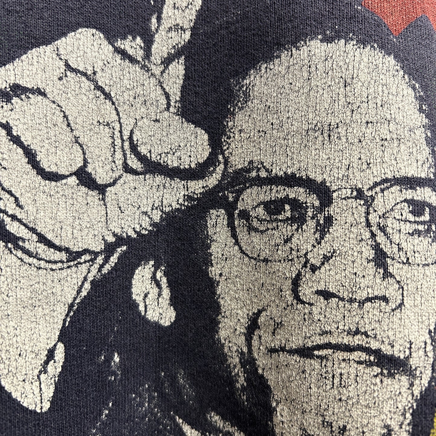 90's MALCOM X マルコム プリントスウェット フェード ネイビー/A8210S-SO