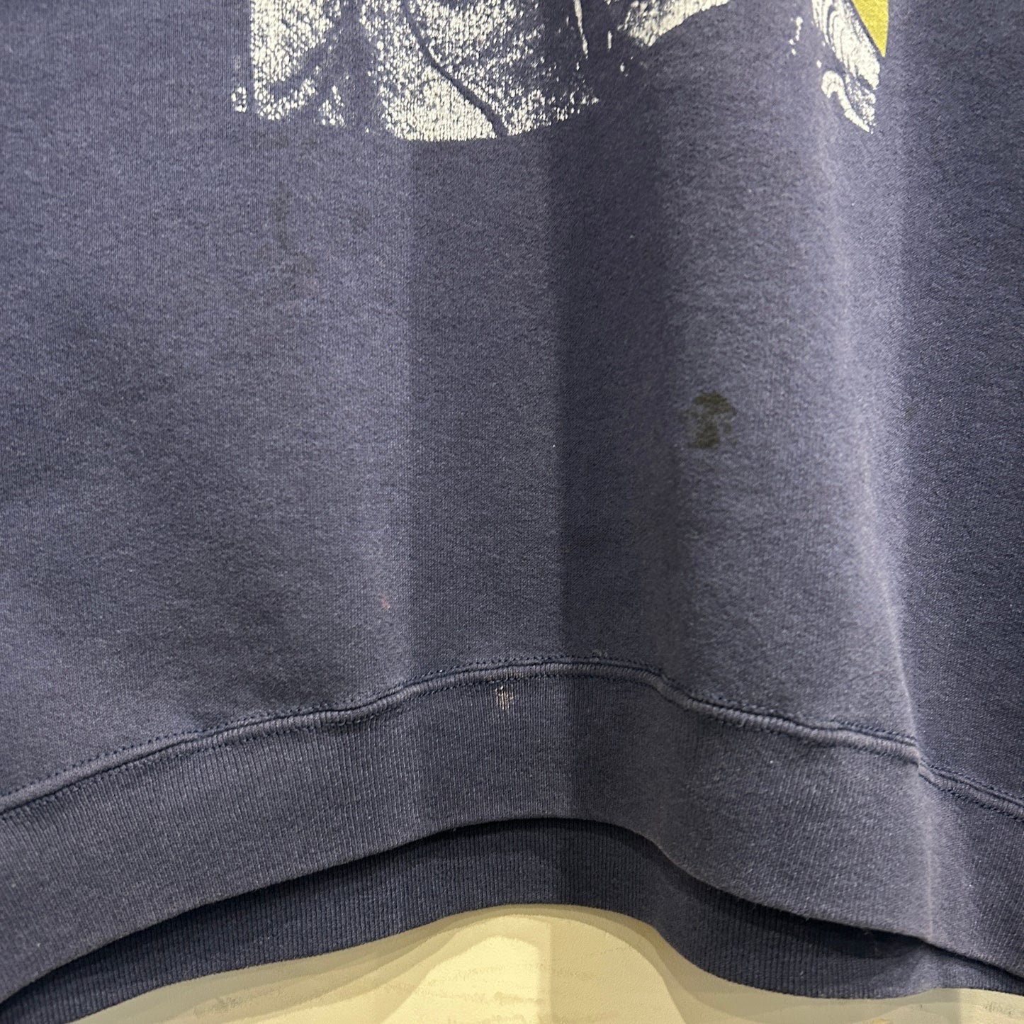 90's MALCOM X マルコム プリントスウェット フェード ネイビー/A8210S-SO