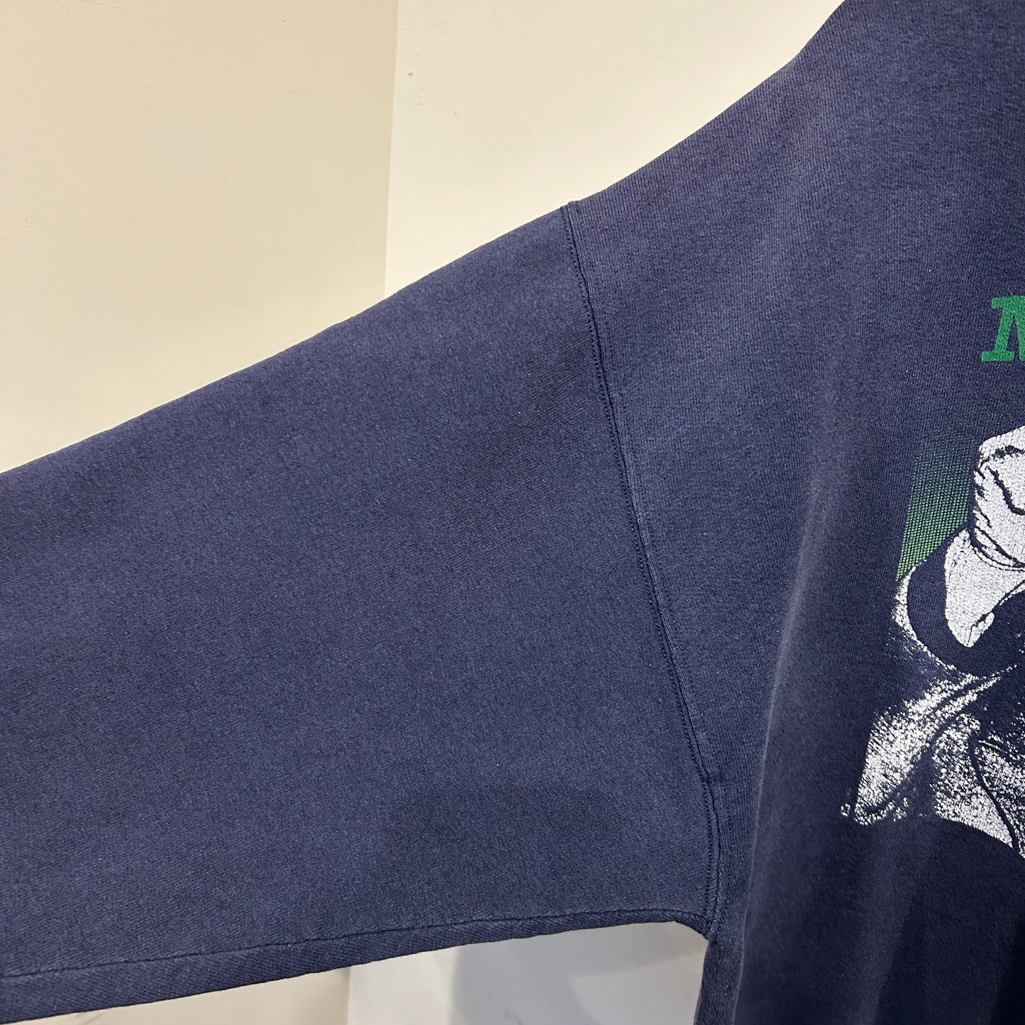 90's MALCOM X マルコム プリントスウェット フェード ネイビー/A8210S-SO