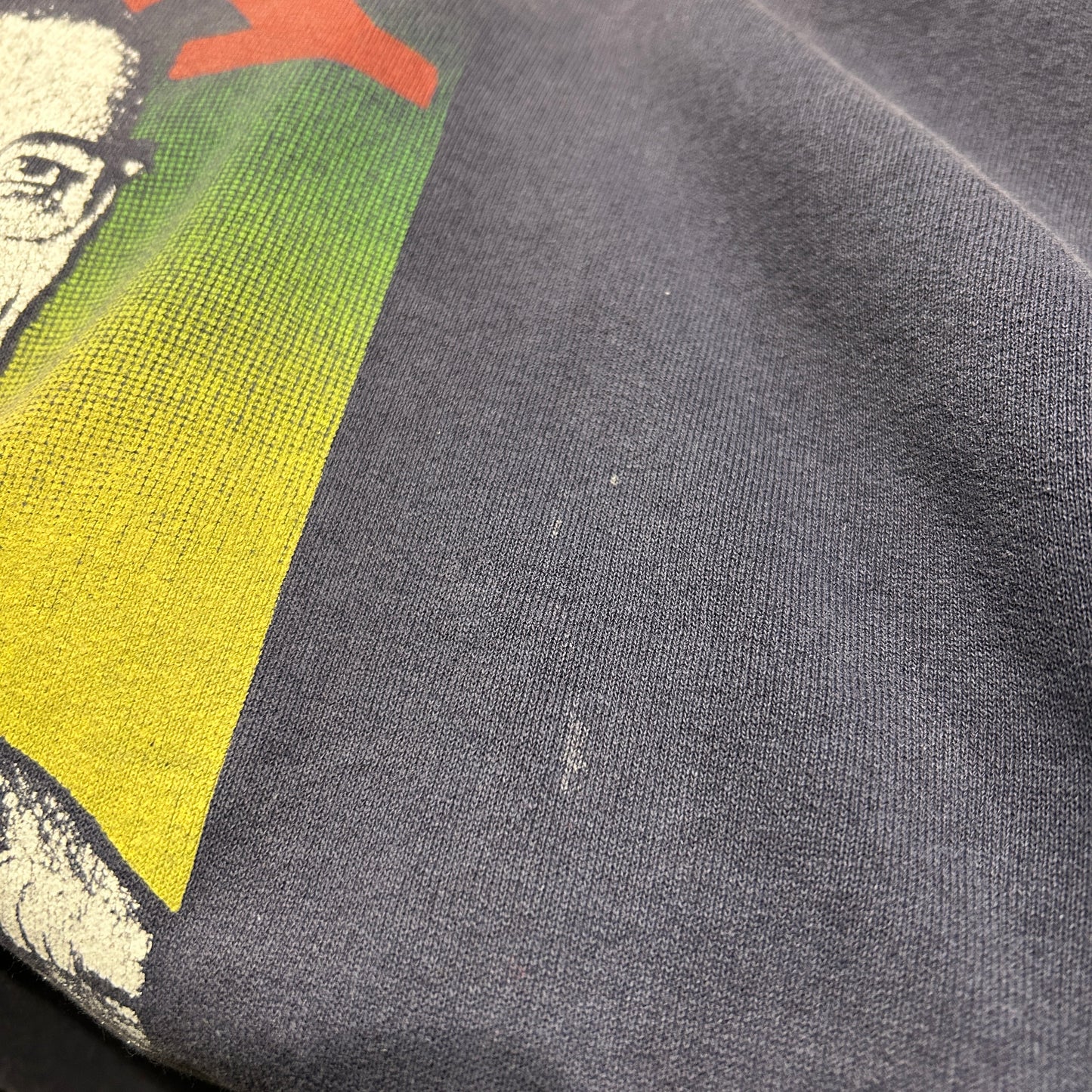 90's MALCOM X マルコム プリントスウェット フェード ネイビー/A8210S-SO