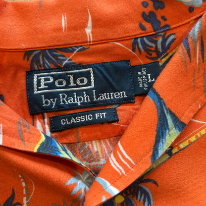 90's Polo by Ralph Lauren ラルフ ビスコースアロハシャツ オレンジ(L)A7640SH-SO
