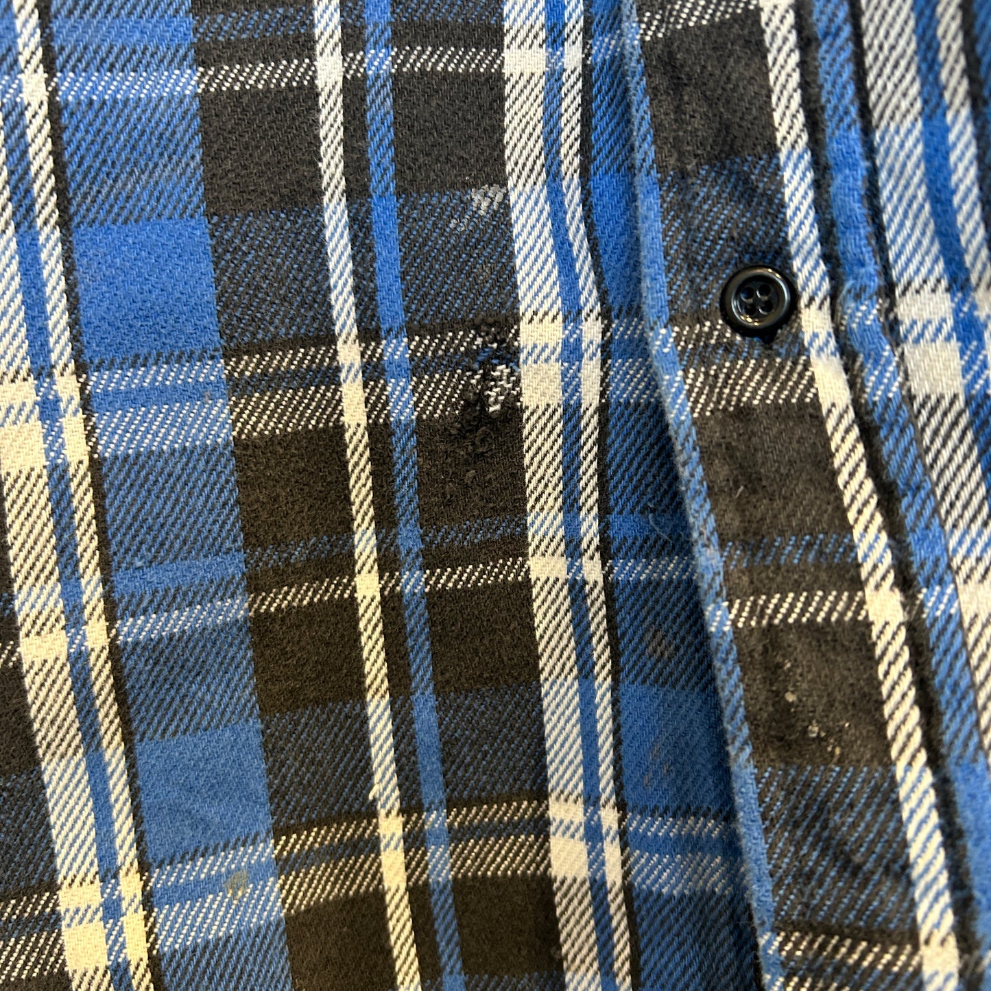 00's NATIONAL キルティングライナーネルシャツ 青白黒(M)/A8871SH-SO