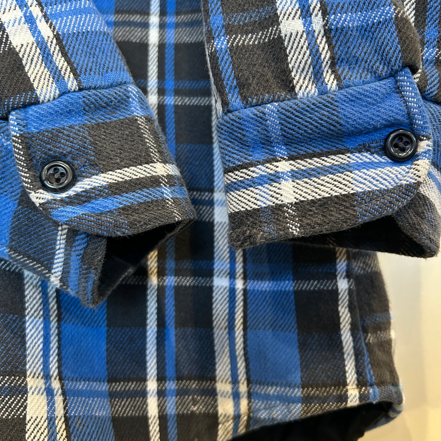 00's NATIONAL キルティングライナーネルシャツ 青白黒(M)/A8871SH-SO