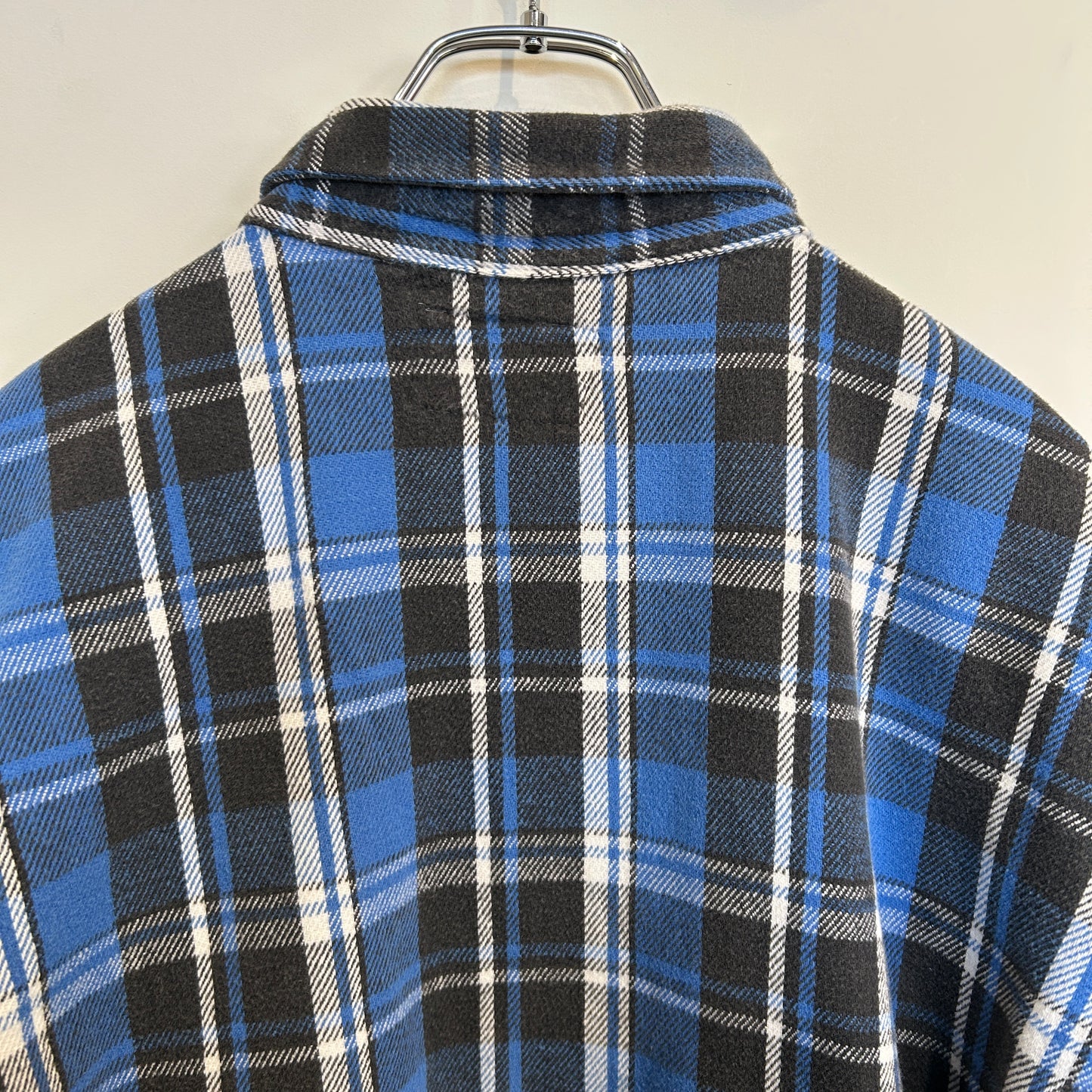 00's NATIONAL キルティングライナーネルシャツ 青白黒(M)/A8871SH-SO