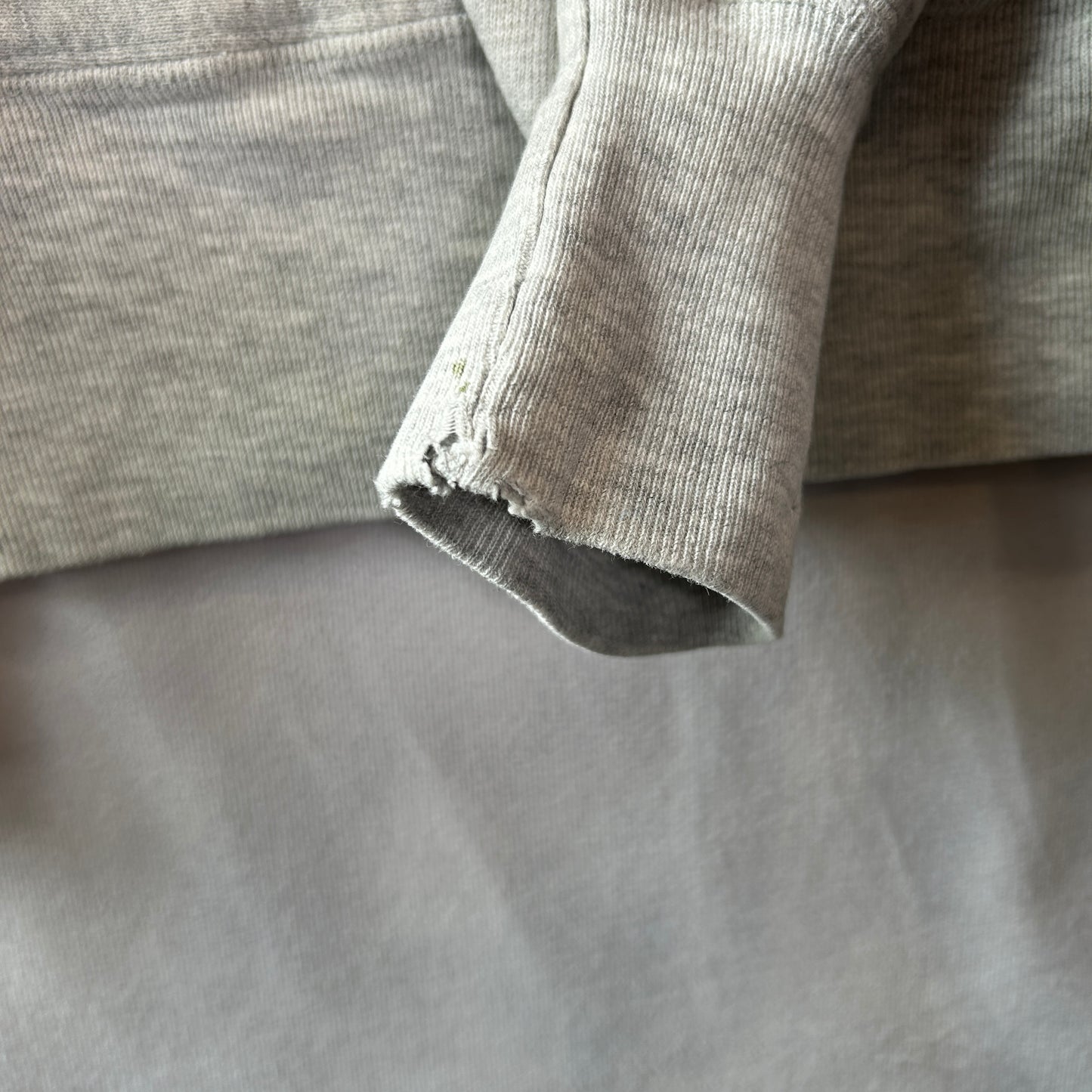 90's. Champion Reverse Weave 3段プリント スウェットフーディー グレー (L)/C0771R-SO