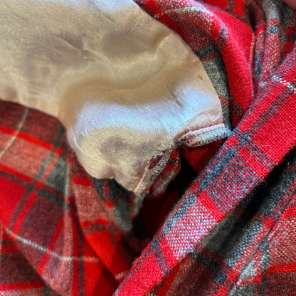 60's LEVI'S リーバイス オープンカラーウールチェックシャツ 赤グレー黒/A9623SH-SO