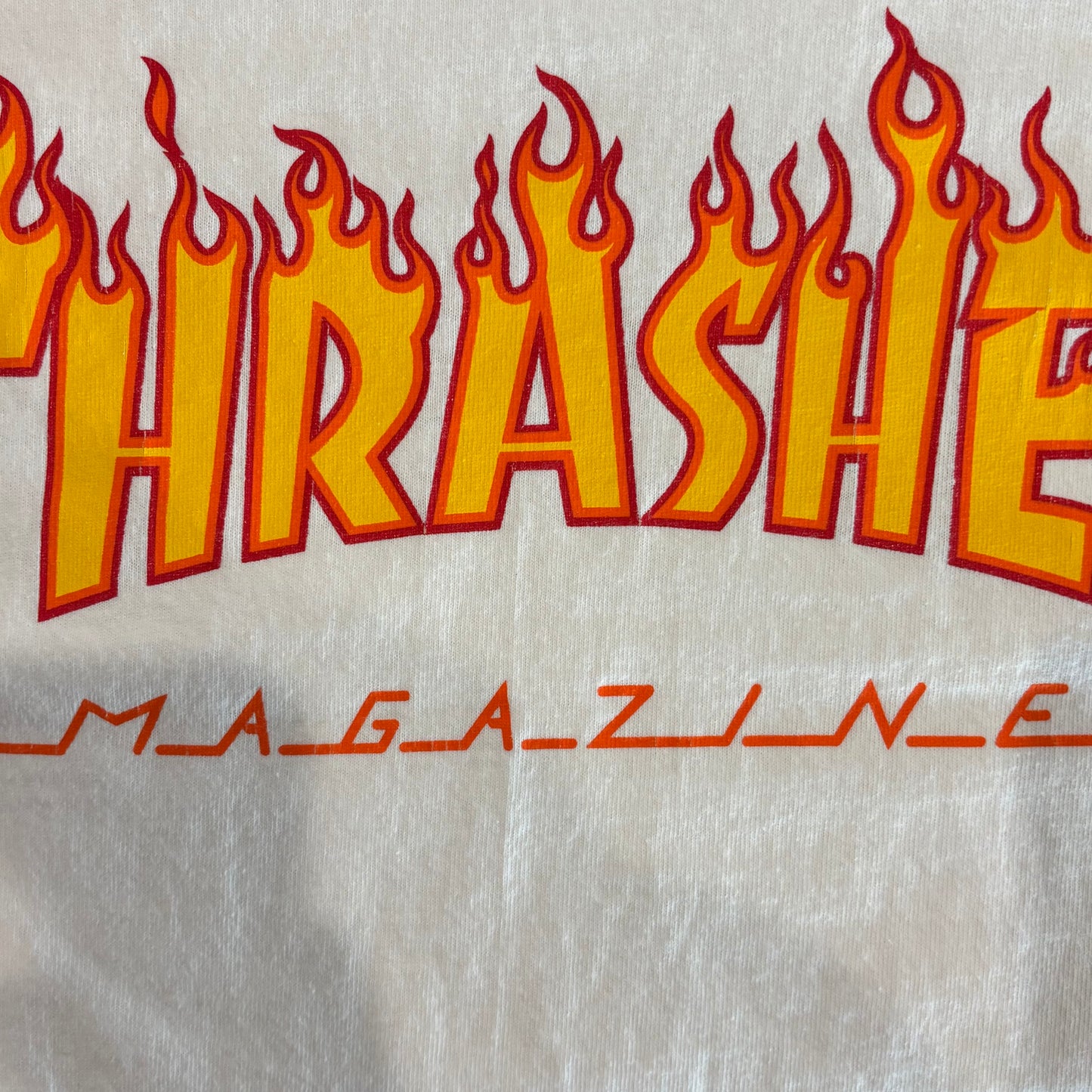 00's THRASHER ロゴプリントTシャツ 白 (サイズ不明)/B1943T-SO
