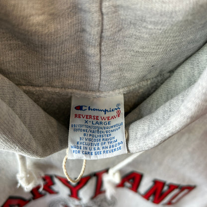 90's Champion Reverse Weave リバースウィーブ MARYLAND スウェットフーディー グレー(XL)/C0772R-SO