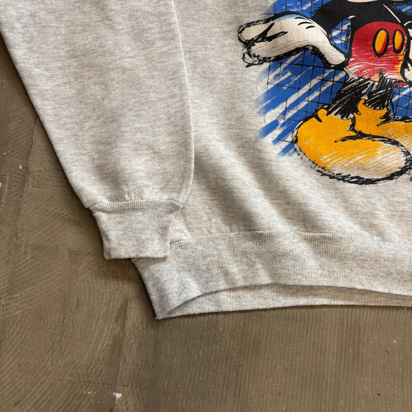 80~90's Velva Sheen Mickey ディズニー ミッキー スウェット グレー(XL)/B0082S-SO