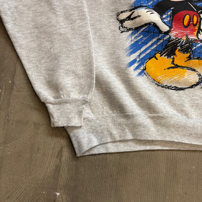 80~90's Velva Sheen Mickey ディズニー ミッキー スウェット グレー(XL)/B0082S-SO