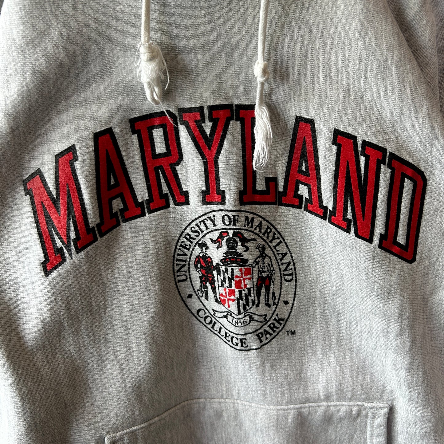 90's Champion Reverse Weave リバースウィーブ MARYLAND スウェットフーディー グレー(XL)/C0772R-SO