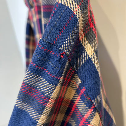 70's BIG MAC ビッグマック 単色タグ ネルシャツ 襤褸 ベージュ/ネイビー(M)/A8083SH-SO