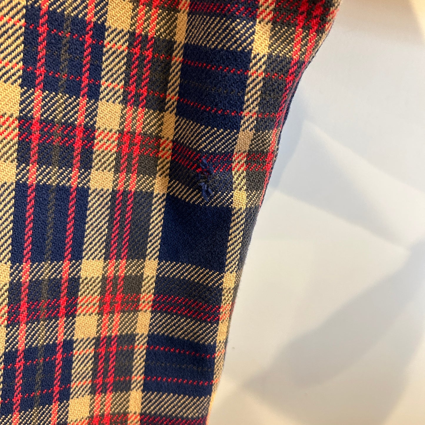 70's BIG MAC ビッグマック 単色タグ ネルシャツ 襤褸 ベージュ/ネイビー(M)/A8083SH-SO