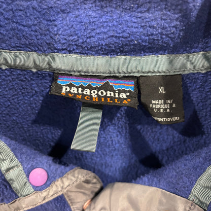 90's Patagonia パタゴニア シンチラ スナップT フリース 青 (XL)/C0106F-SO
