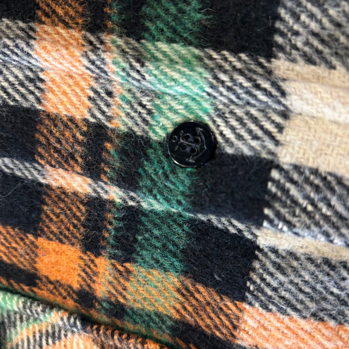 80's VENTURA チェック CPOシャツ グリーンオレンジ (L) /A9624SH-SO