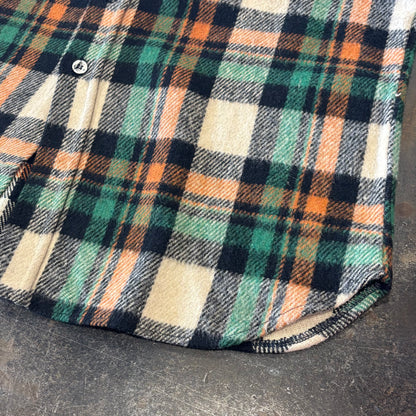 80's VENTURA チェック CPOシャツ グリーンオレンジ (L) /A9624SH-SO