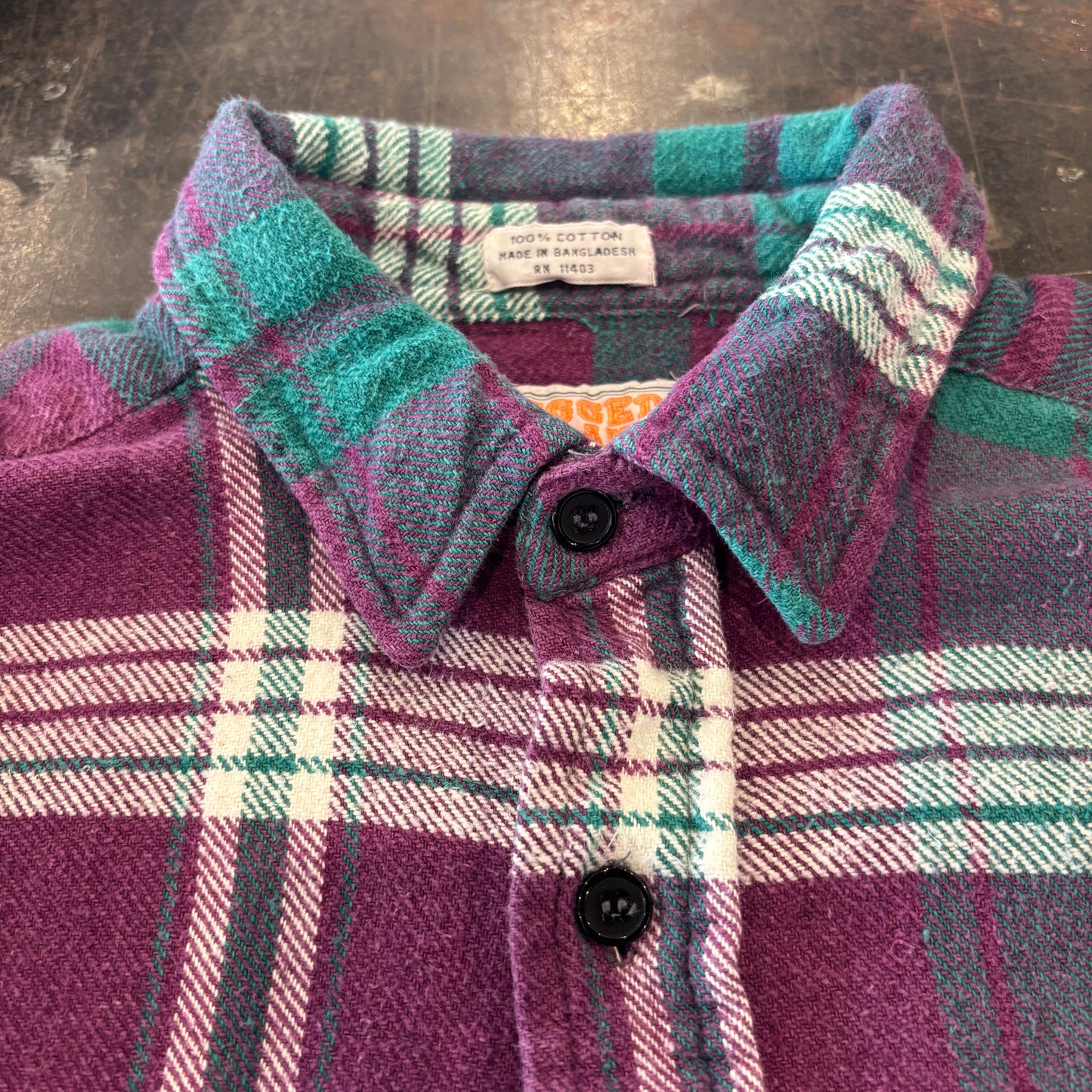 00's RUGGED TRAIL チェック フランネルシャツ パープルグリーン (L) /A8873SH-SO