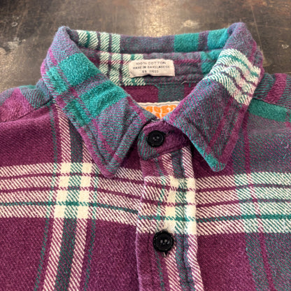 00's RUGGED TRAIL チェック フランネルシャツ パープルグリーン (L) /A8873SH-SO