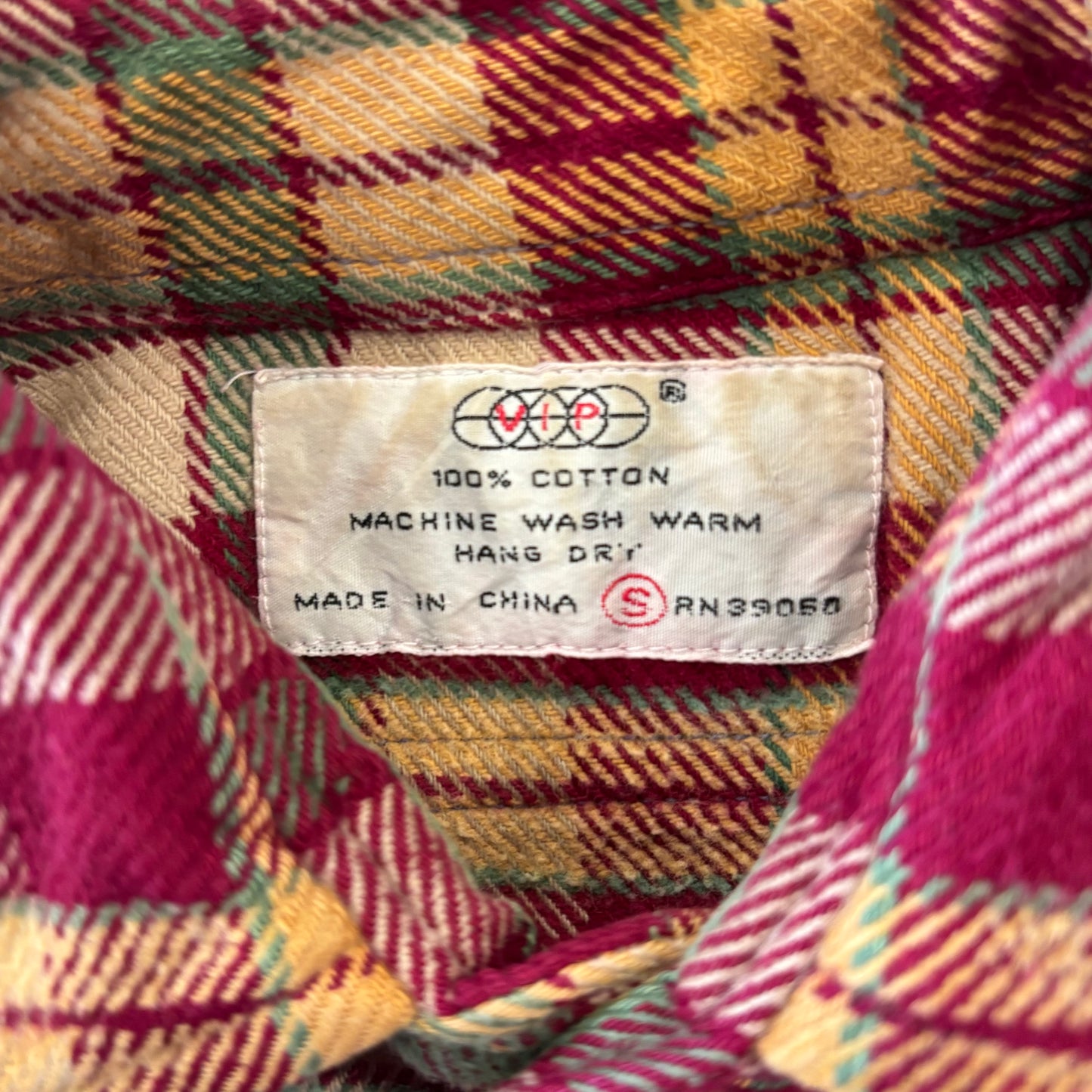 00's VIP  フランネルシャツ ワインレッドベージュ (S) /A8819SH-SO