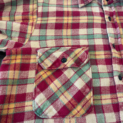 00's VIP  フランネルシャツ ワインレッドベージュ (S) /A8819SH-SO