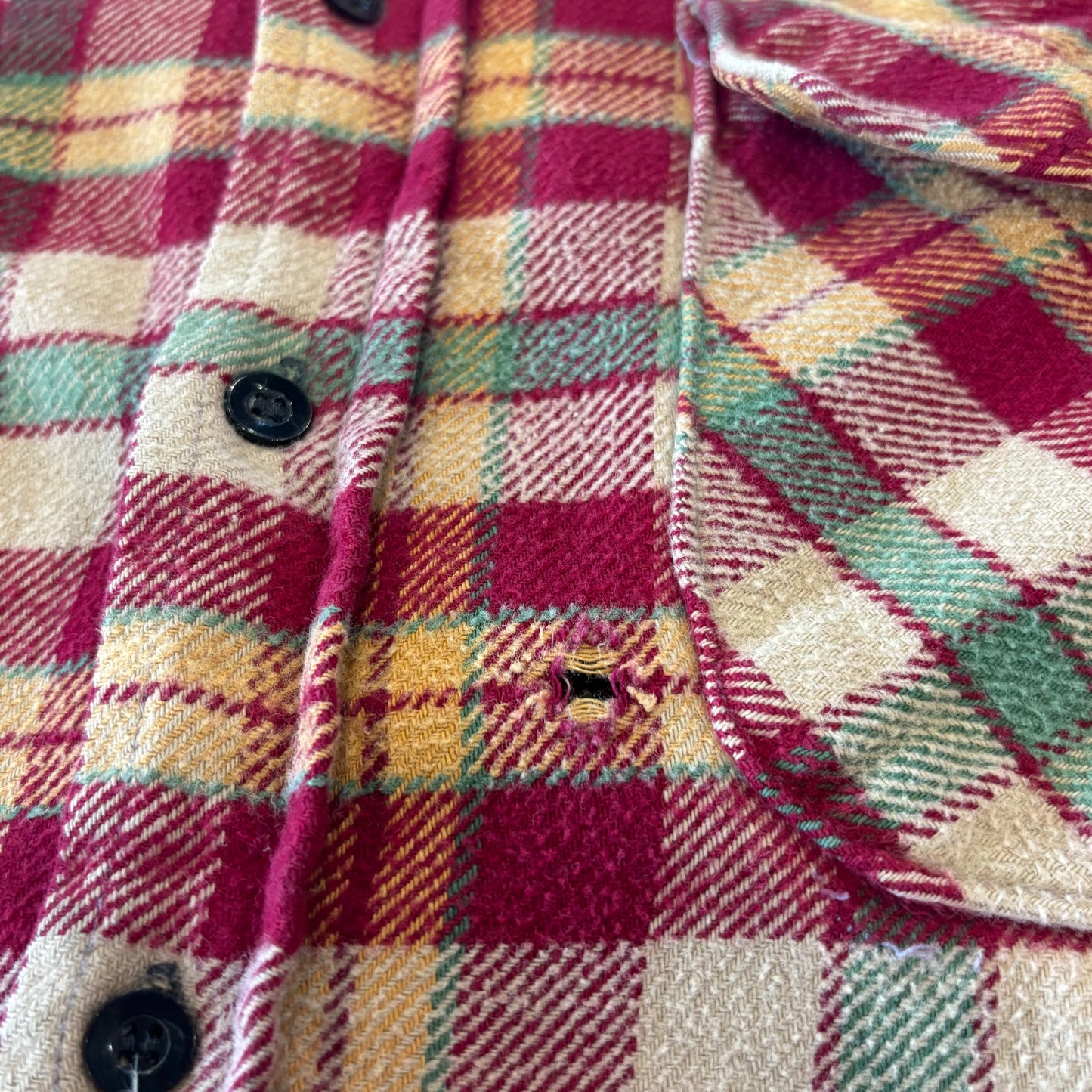 00's VIP  フランネルシャツ ワインレッドベージュ (S) /A8819SH-SO