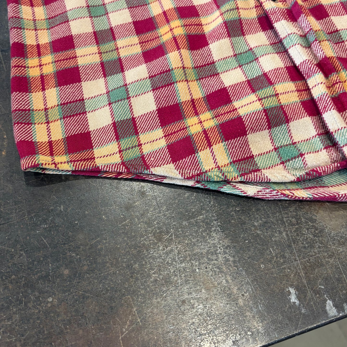 00's VIP  フランネルシャツ ワインレッドベージュ (S) /A8819SH-SO