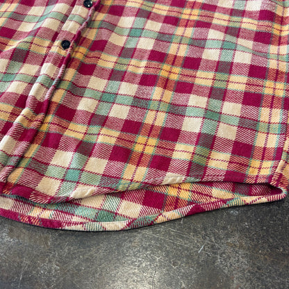 00's VIP  フランネルシャツ ワインレッドベージュ (S) /A8819SH-SO