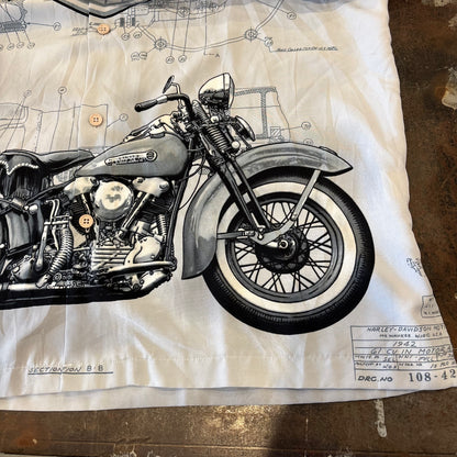 90's  HAREY-DAVIDSON  オールプリント  オープンカラーシャツ グレー XL /B2477S-SO