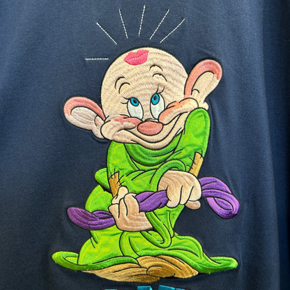 00's Disney ディズニー DOPEY キャラクターTシャツ 紺 (サイズ不明)/B2657T-SO