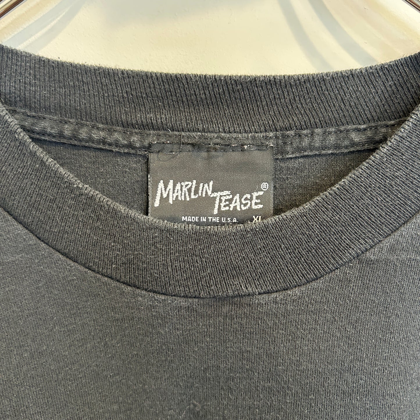 90's Marlin tease レストラン Piggy's アニマルプリントTシャツ 黒 (XL)/B2725T-SO