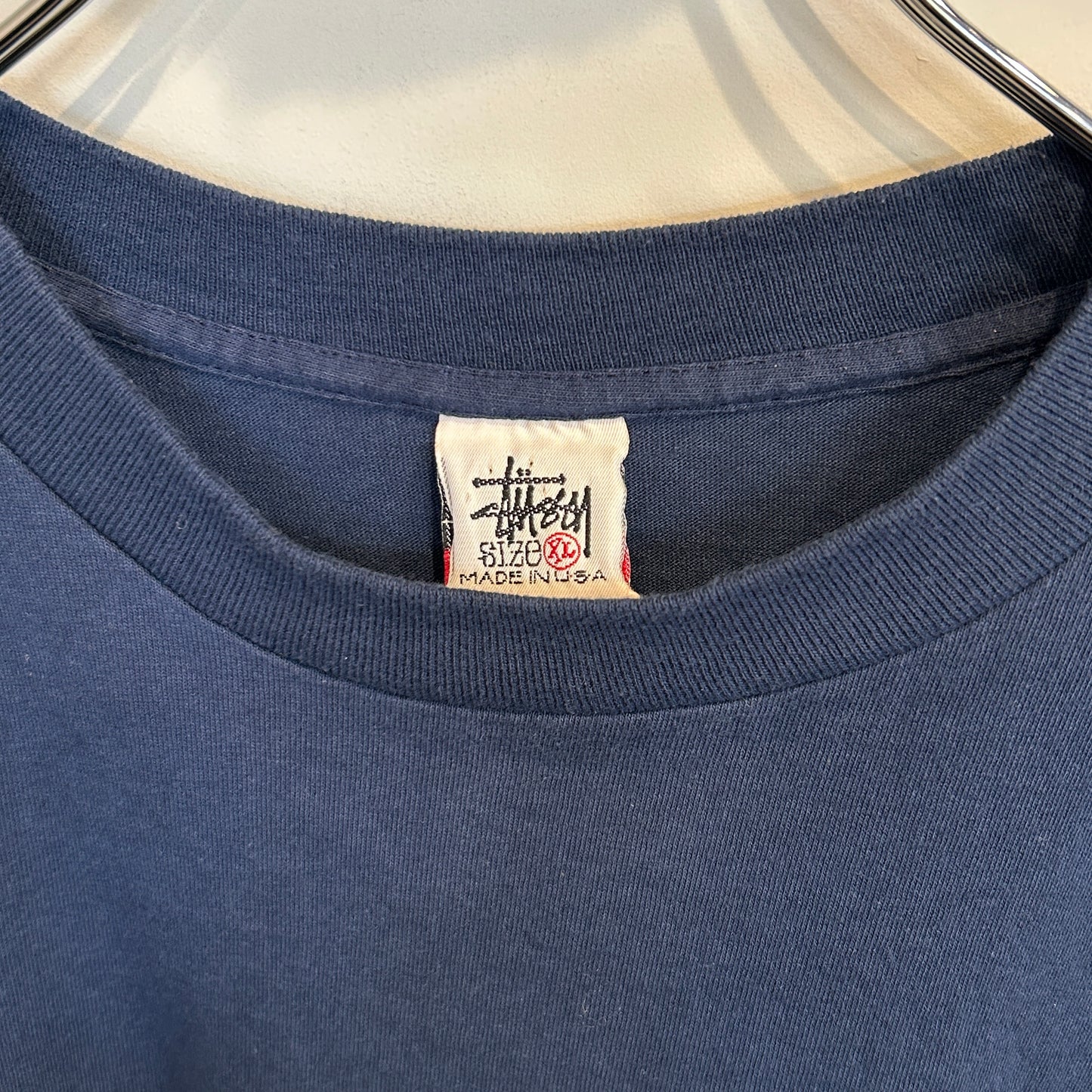 90's Stussy ステューシー グラフィック ロゴプリントTシャツ 紺 (XL)/C0384T-SO